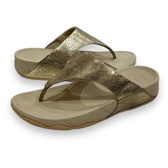 FitFlop Lulu Metallic Snake Flip-Flop Size 10 - Picture 14 of 14